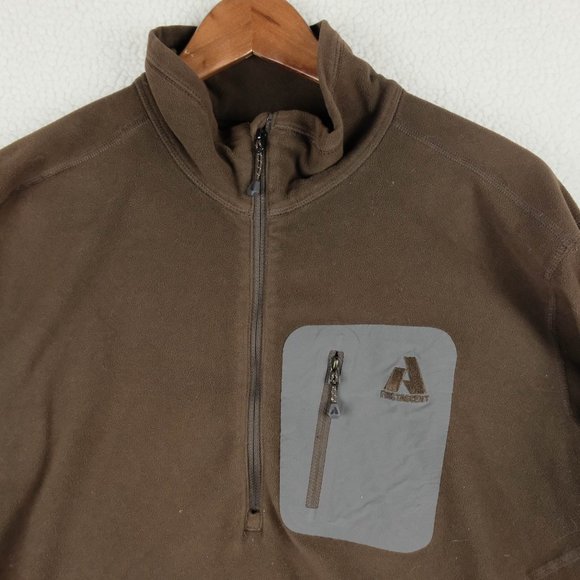 Eddie Bauer First Accent Sweater Mens Large Brown Half Zip Fleece Lightweight - Picture 2 of 9